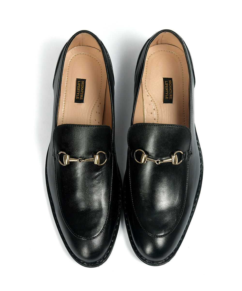 SL  00-2 Plain Cow Leather Loafer In Rubber Sole